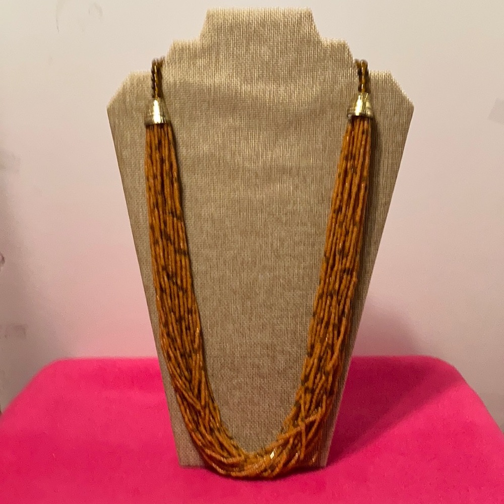 Topaz Color Beaded Necklace